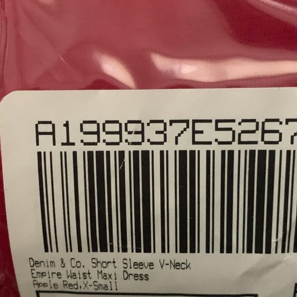 NWT DENIM & CO. V-NECK EMPIRE WAIST MAXI DRESS XS - Picture 10 of 10